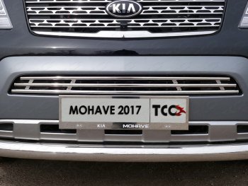 7 349 р. Декоративная вставка переднего бампера ТСС Тюнинг  KIA Mohave  HM (2017-2020) рестайлинг (d 16 мм)  с доставкой в г. Кемерово. Увеличить фотографию 1