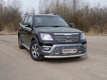 Защита переднего бампера нижняя 76,1 мм ТСС тюнинг KIA Mohave  HM (2017-2020) рестайлинг (нержавейка)