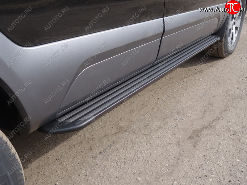 21 999 р. Пороги алюминиевые Slim Line ТСС Тюнинг  KIA Mohave  HM2 (2019-2022) (Black)  с доставкой в г. Кемерово