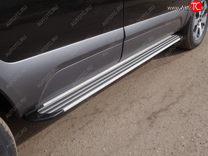 20 599 р. Пороги алюминиевые Slim Line ТСС Тюнинг  KIA Mohave  HM2 (2019-2022) (Silver)  с доставкой в г. Кемерово