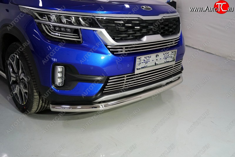 17 999 р. Защита переднего бампера нижняя d60,3 мм ТСС Тюнинг  KIA Seltos (2019-2025) (нержавейка)  с доставкой в г. Кемерово