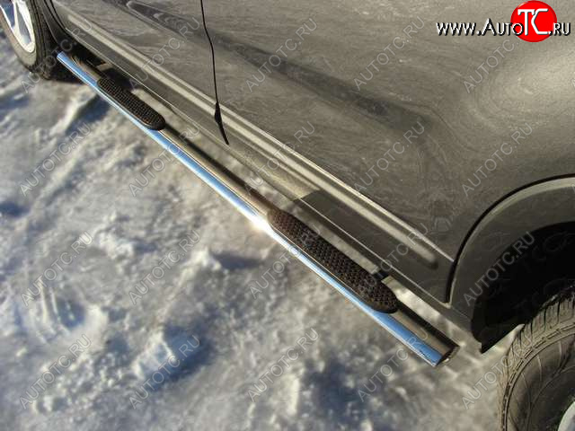 31 399 р. Пороги овальные с накладкой 75х42 мм ТСС Тюнинг  KIA Sorento  XM (2012-2015) рестайлинг (серые)  с доставкой в г. Кемерово
