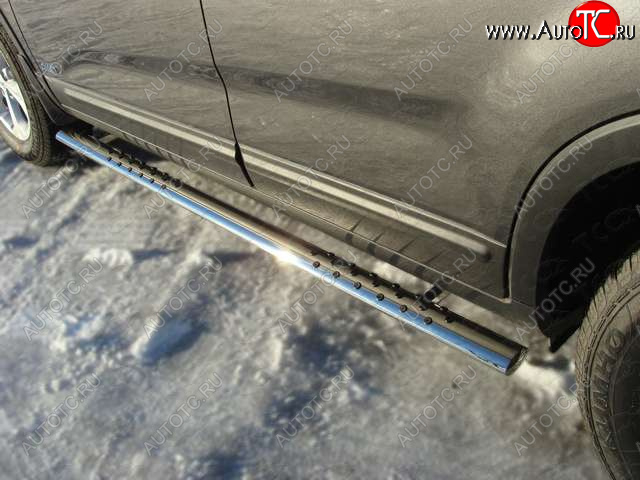 33 999 р. Пороги овальные с проступью 75х42 мм ТСС Тюнинг  KIA Sorento  XM (2012-2015) рестайлинг (серые)  с доставкой в г. Кемерово