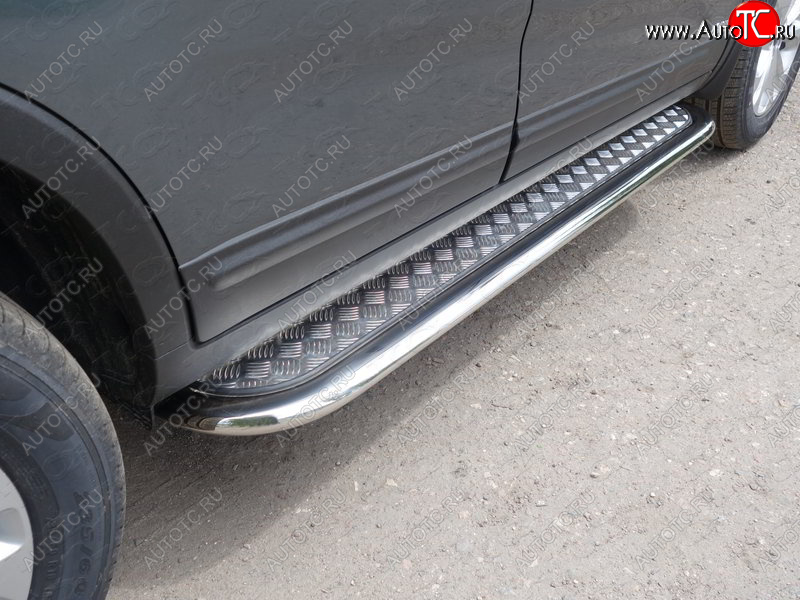 37 649 р. Пороги с площадкой 75х42 мм ТСС Тюнинг KIA Sorento UM/Prime рестайлинг (2018-2020) (серые)  с доставкой в г. Кемерово