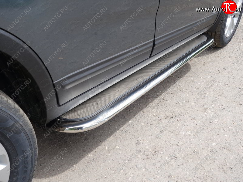 46 999 р. Пороги с площадкой 75х42 мм ТСС Тюнинг KIA Sorento UM/Prime рестайлинг (2018-2020) (нержавейка)  с доставкой в г. Кемерово