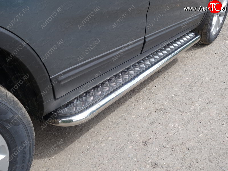 34 799 р. Пороги с площадкой 60,3 мм ТСС Тюнинг  KIA Sorento ( XM,  UM/Prime) (2012-2020) рестайлинг, дорестайлинг (серые)  с доставкой в г. Кемерово