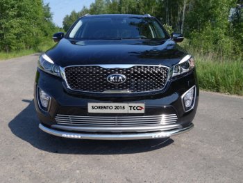 Защита переднего бампера нижняя с ДХО 60,3 мм ТСС Тюнинг KIA Sorento UM/Prime дорестайлинг (2014-2018) (нержавейка)