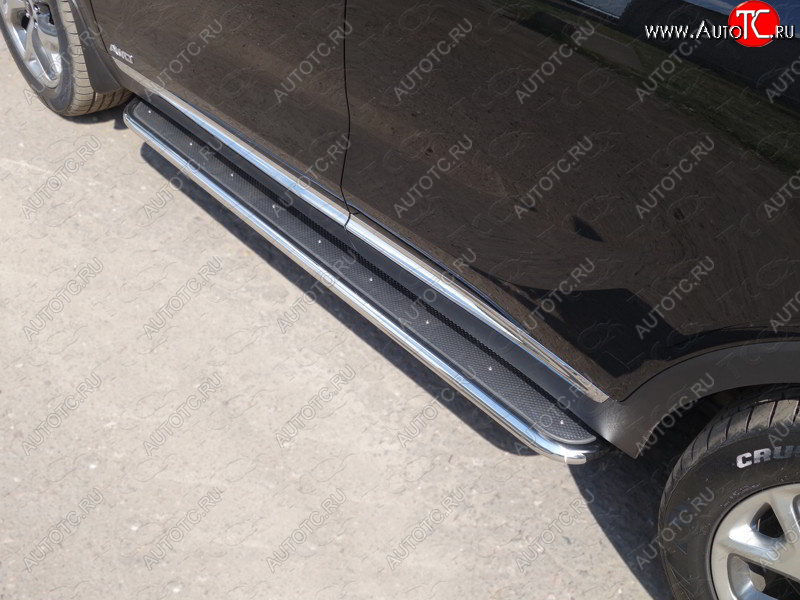38 999 р. Пороги с площадкой 42,4 мм ТСС Тюнинг  KIA Sorento  UM/Prime (2014-2018) дорестайлинг (нержавейка)  с доставкой в г. Кемерово