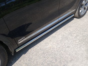 Защита порогов труба d60,3 мм ТСС Тюнинг KIA Sorento UM/Prime дорестайлинг (2014-2018) (серые)