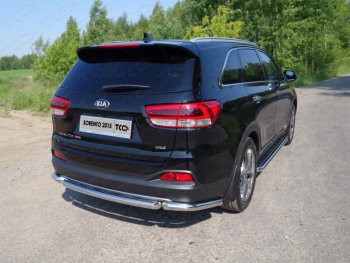 Защита заднего бампера (уголки, d60,3 мм) TCC KIA Sorento  UM/Prime (2018-2020) рестайлинг