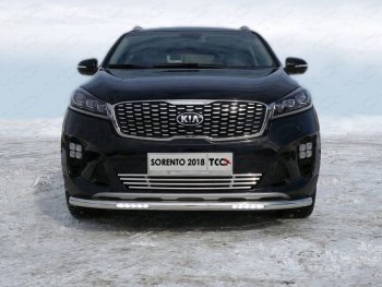 33 849 р. Защита переднего бампера нижняя с ДХО 60,3 мм ТСС Тюнинг  KIA Sorento  UM/Prime (2018-2020) рестайлинг (нержавейка)  с доставкой в г. Кемерово. Увеличить фотографию 1