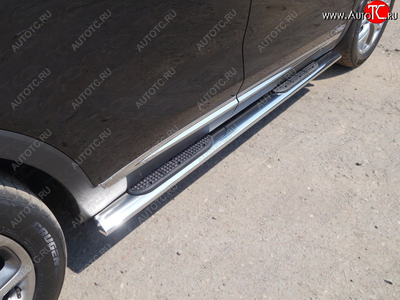 40 799 р. Пороги овальные с накладкой 120х60 мм ТСС Тюнинг KIA Sorento UM/Prime рестайлинг (2018-2020) (серые)  с доставкой в г. Кемерово