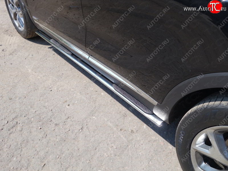31 399 р. Пороги овальные с накладкой 75х42 мм ТСС Тюнинг KIA Sorento UM/Prime рестайлинг (2018-2020)  с доставкой в г. Кемерово