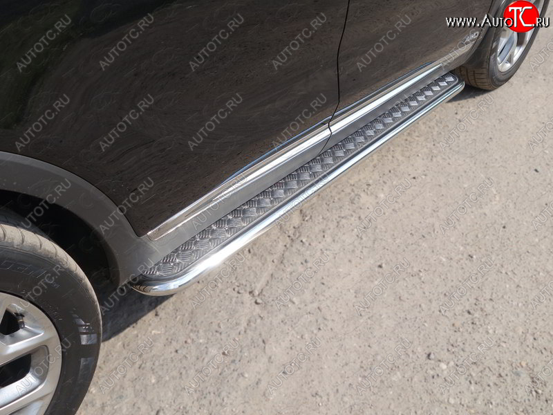 29 999 р. Пороги с площадкой 42,4 мм Prime ТСС Тюнинг KIA Sorento UM/Prime рестайлинг (2018-2020) (серые)  с доставкой в г. Кемерово