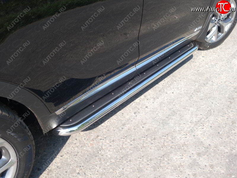 42 999 р. Пороги с площадкой 60,3 мм Prime ТСС Тюнинг  KIA Sorento  UM/Prime (2018-2020) рестайлинг (нержавейка)  с доставкой в г. Кемерово