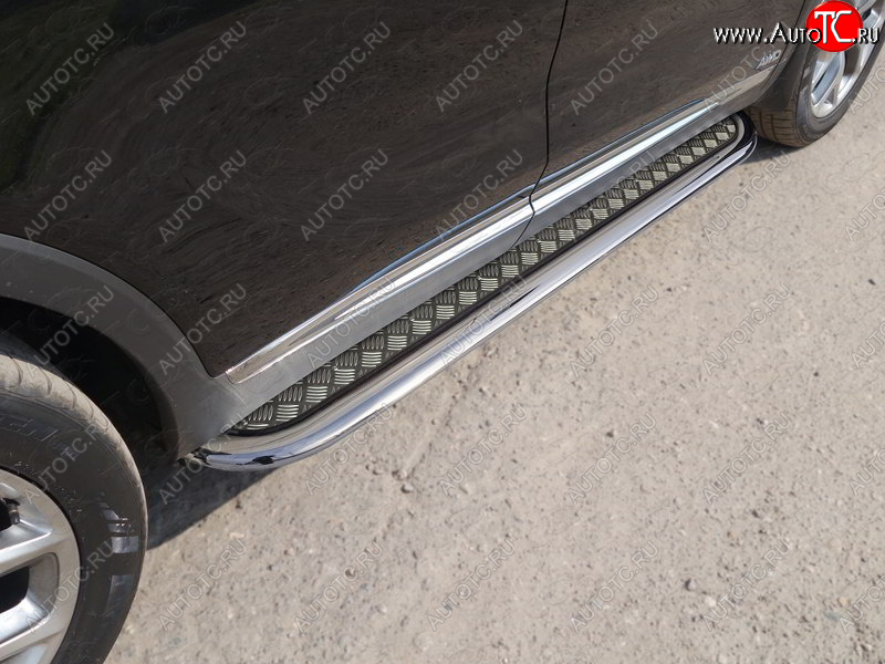 37 649 р. Пороги с площадкой 75х42 мм Prime ТСС Тюнинг KIA Sorento UM/Prime рестайлинг (2018-2020) (серые)  с доставкой в г. Кемерово