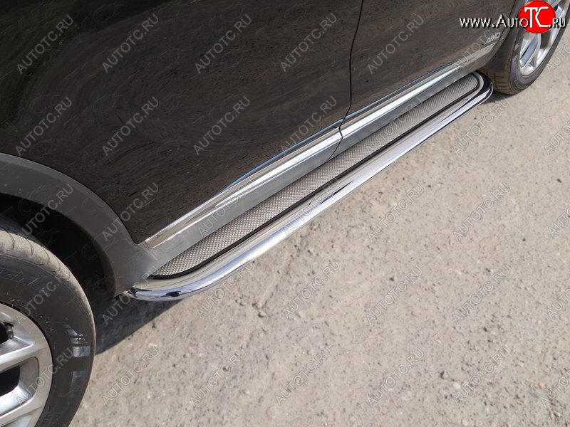 46 999 р. Пороги с площадкой 75х42 мм Prime ТСС Тюнинг  KIA Sorento  UM/Prime (2018-2020) рестайлинг (нержавейка)  с доставкой в г. Кемерово