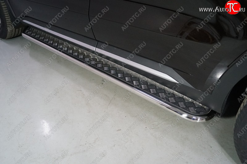 30 099 р. Пороги с площадкой 42,4 мм ТСС Тюнинг KIA Sorento MQ4 (2020-2022) (серые)  с доставкой в г. Кемерово