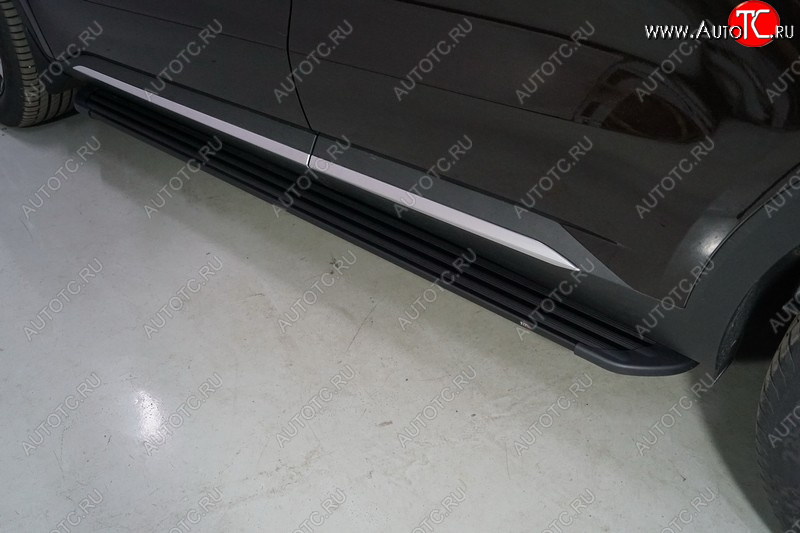 21 999 р. Пороги алюминиевые Slim Line ТСС Тюнинг  KIA Sorento  MQ4 (2020-2022) (Black)  с доставкой в г. Кемерово