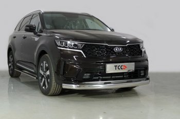 Защита переднего бампера нижняя овальная 75х42 мм ТСС Тюнинг KIA Sorento MQ4 (2020-2022) ()