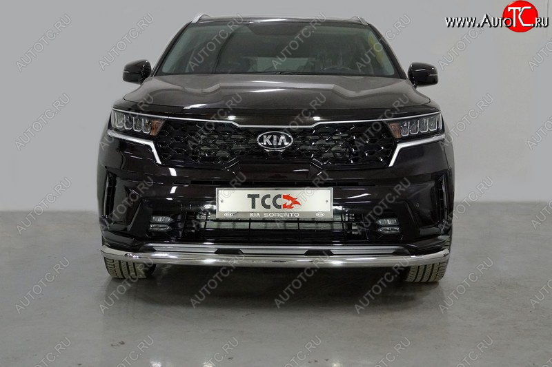 20 749 р. Защита переднего бампера нижняя d60,3 мм ТСС Тюнинг KIA Sorento MQ4 (2020-2022) (нержавейка)  с доставкой в г. Кемерово