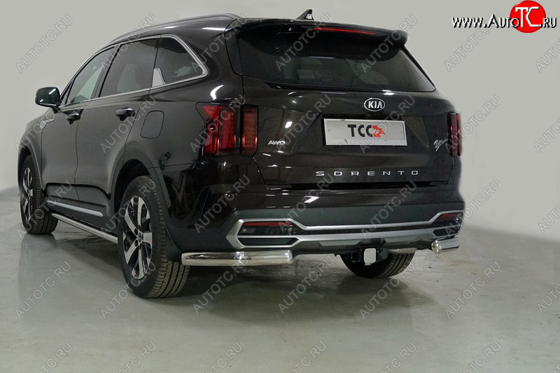 23 899 р. Защита задняя (уголки овальные, 75х42 мм) ТСС Тюнинг  KIA Sorento  MQ4 (2020-2022) (уголки овальные)  с доставкой в г. Кемерово