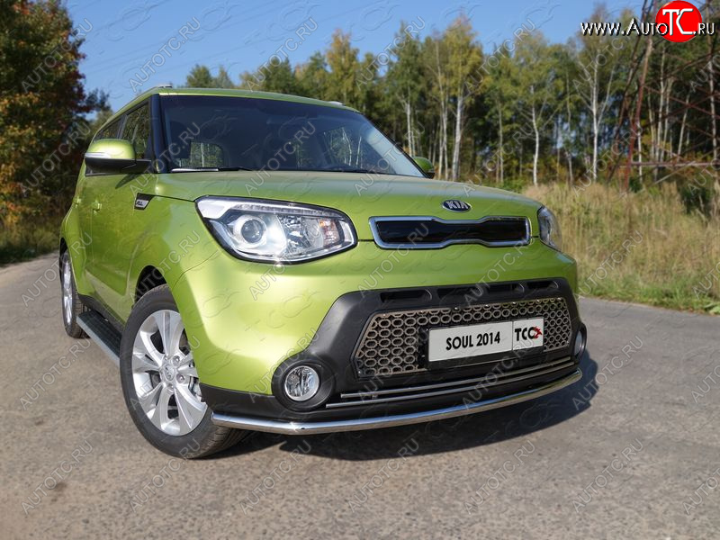 17 649 р. Защита переднего бампера нижняя d42,4 мм ТСС Тюнинг KIA Soul PS дорестайлинг (2014-2016) (нержавейка)  с доставкой в г. Кемерово