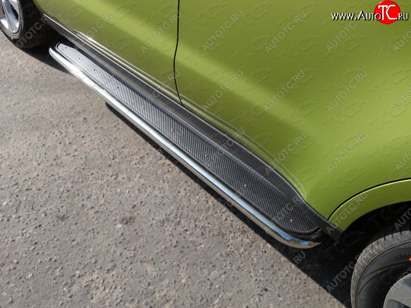36 999 р. Пороги с площадкой 42,4 мм ТСС Тюнинг  KIA Soul  PS (2014-2016) дорестайлинг (нержавейка)  с доставкой в г. Кемерово