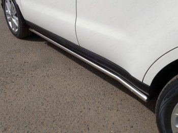 Защита порогов труба алюминий 42,4 мм, ТСС Тюнинг KIA Soul  PS (2017-2019) рестайлинг