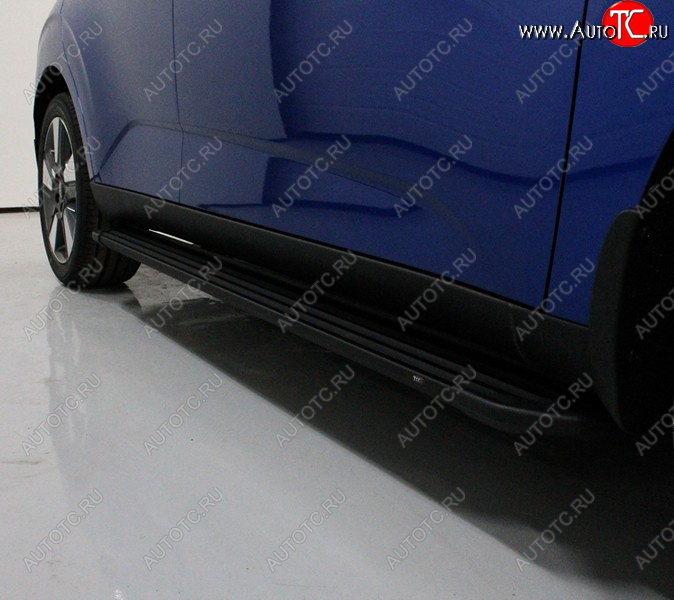 21 999 р. Пороги алюминиевые Slim Line ТСС Тюнинг  KIA Soul  SK3 (2018-2022) (Black)  с доставкой в г. Кемерово
