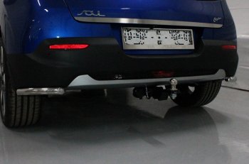 Защита заднего бампера (уголки, d42,4 мм) TCC KIA Soul  SK3 (2018-2022)