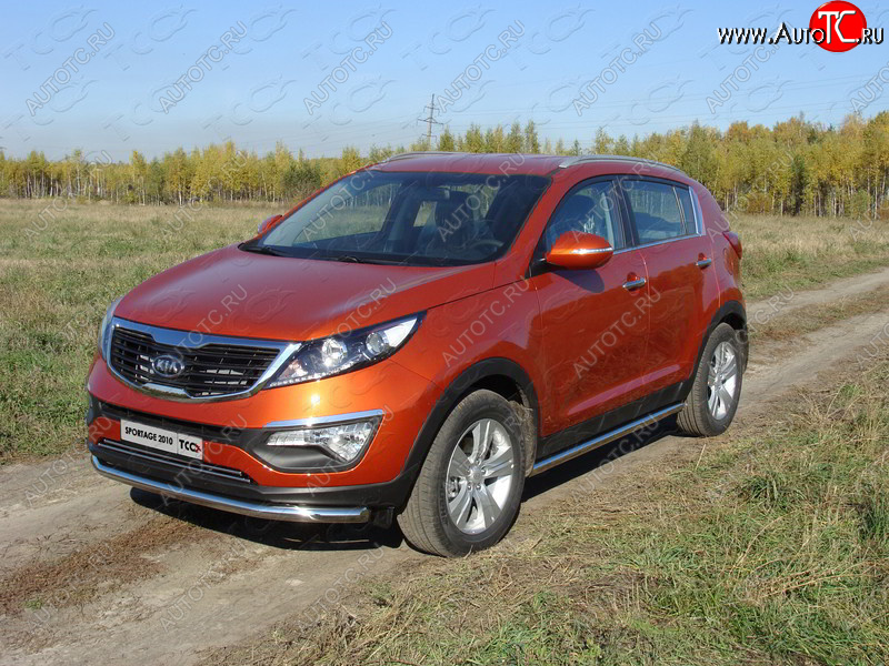 19 599 р. Защита порогов труба d60,3 мм ТСС Тюнинг  KIA Sportage  3 SL (2010-2014) дорестайлинг (серые)  с доставкой в г. Кемерово