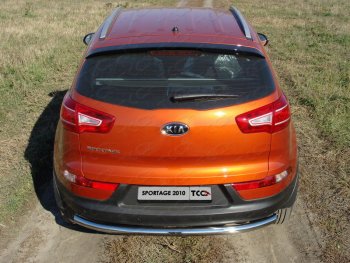 Защита задняя (центральная, нержавейка d60,3 мм) ТСС Тюнинг KIA Sportage  3 SL (2010-2014) дорестайлинг (центральная)