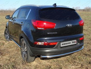Защита задняя (центральная нержавейка 60,3 мм) ТСС Тюнинг KIA Sportage  3 SL (2014-2016) рестайлинг