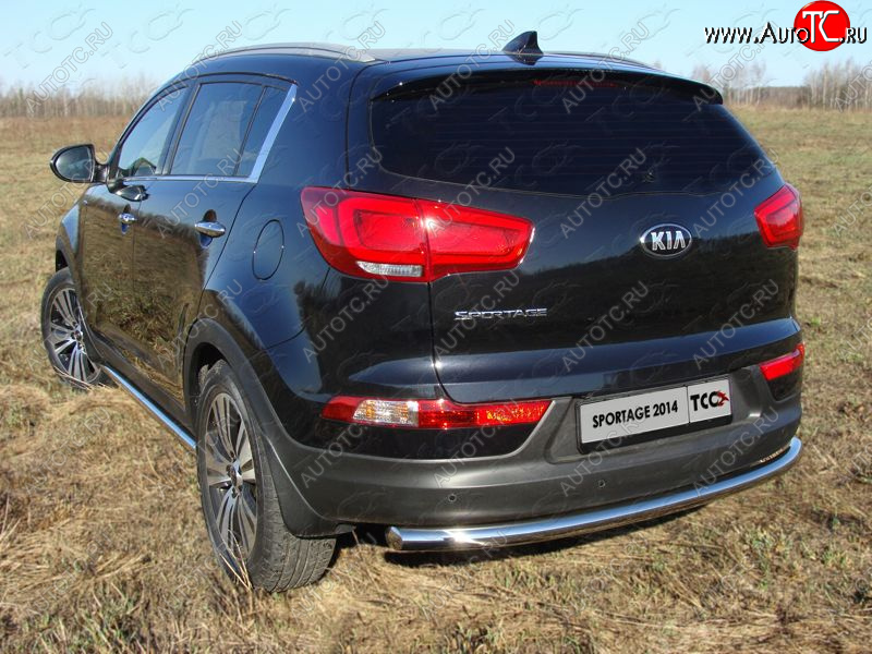 14 699 р. Защита задняя (центральная нержавейка 60,3 мм) ТСС Тюнинг  KIA Sportage  3 SL (2014-2016) рестайлинг  с доставкой в г. Кемерово