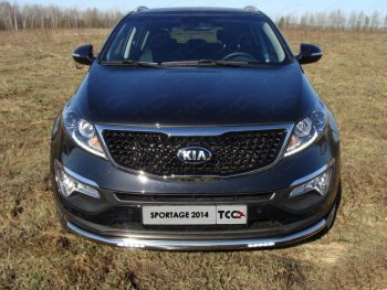 36 299 р. Защита переднего бампера нижняя с ДХО 60,3 мм ТСС Тюнинг  KIA Sportage  3 SL (2014-2016) рестайлинг (нержавейка)  с доставкой в г. Кемерово. Увеличить фотографию 1