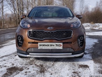 5 849 р. Декоративная вставка переднего бампера ТСС Тюнинг  KIA Sportage  4 QL (2016-2018) дорестайлинг (d 12 мм)  с доставкой в г. Кемерово. Увеличить фотографию 1