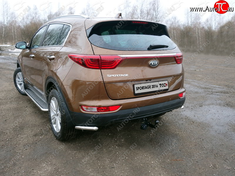 11 749 р. Защита заднего бампера (уголки, d42,4 мм) TCC  KIA Sportage  4 QL (2016-2018) дорестайлинг  с доставкой в г. Кемерово