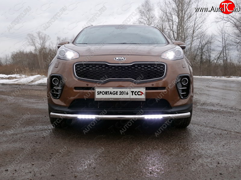 36 299 р. Защита переднего бампера нижняя с ДХО 60,3 мм ТСС Тюнинг  KIA Sportage  4 QL (2016-2018) дорестайлинг (нержавейка)  с доставкой в г. Кемерово