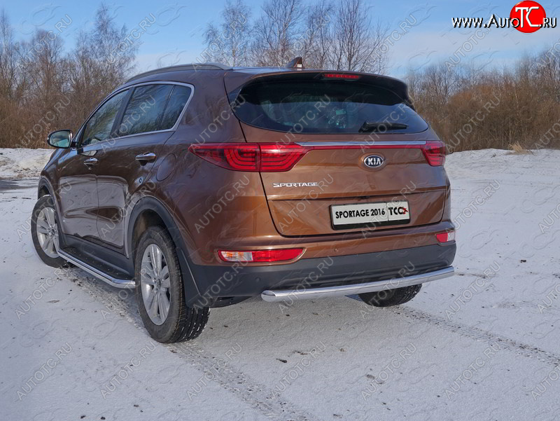 15 999 р. Защита задняя (нержавейка 60,3 мм) ТСС Тюнинг  KIA Sportage  4 QL (2016-2018) дорестайлинг  с доставкой в г. Кемерово