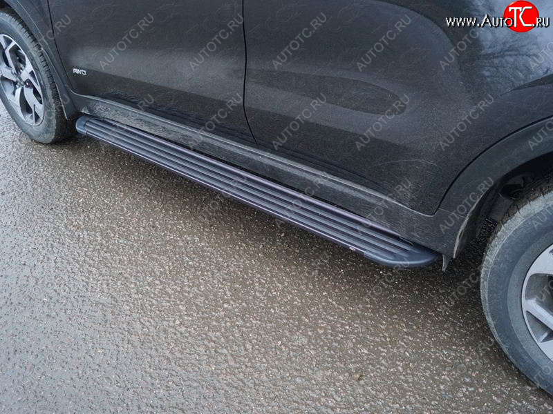 21 999 р. Пороги алюминиевые Slim Line ТСС Тюнинг  KIA Sportage  4 QL (2018-2022) рестайлинг (Black)  с доставкой в г. Кемерово
