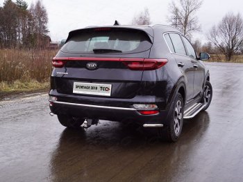Защита заднего бампера (уголки, d42,4 мм) TCC KIA Sportage  4 QL (2018-2022) рестайлинг