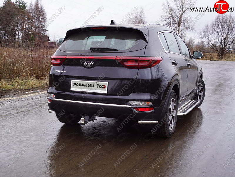 13 249 р. Защита заднего бампера (уголки, d42,4 мм) TCC  KIA Sportage  4 QL (2018-2022) рестайлинг  с доставкой в г. Кемерово
