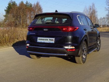 Защита задняя (нержавейка 60,3 мм) ТСС Тюнинг KIA Sportage  4 QL (2018-2022) рестайлинг