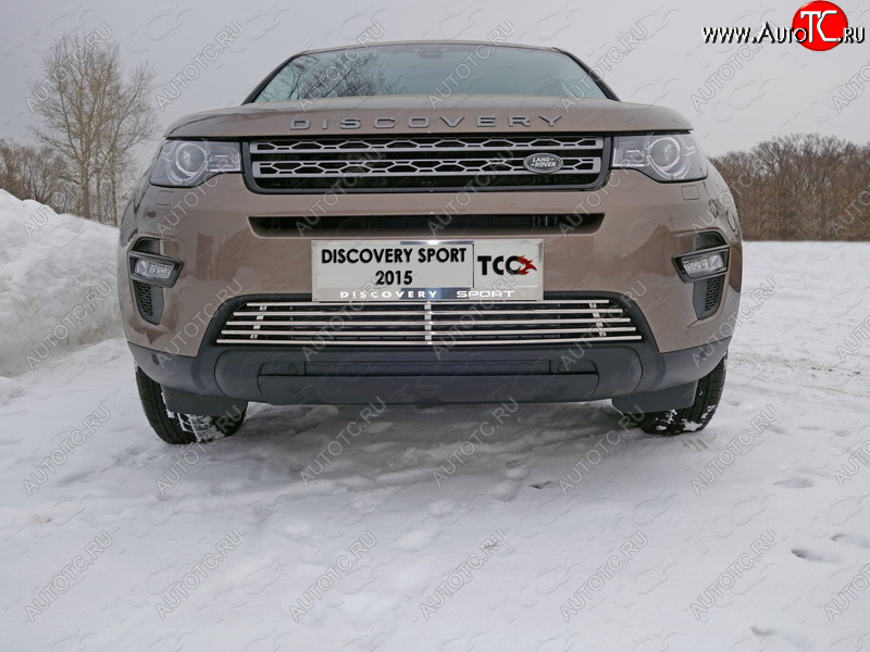 8 799 р. Декоративная вставка переднего бампера ТСС Тюнинг  Land Rover Discovery Sport  L550 (2014-2019) дорестайлинг (d 12 мм)  с доставкой в г. Кемерово