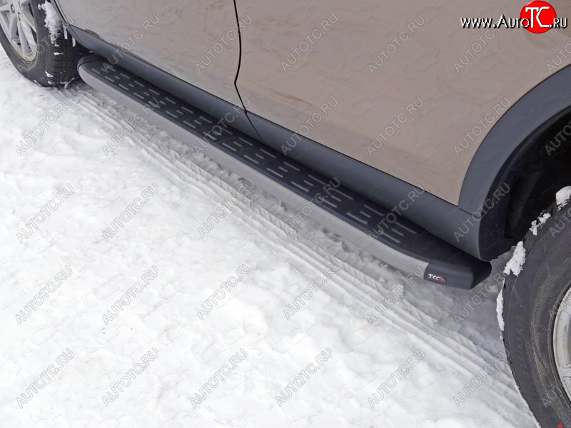 21 999 р. Пороги алюминиевые с пластиковой накладкой ТСС Тюнинг  Land Rover Discovery Sport  L550 (2014-2019) дорестайлинг (карбон серые)  с доставкой в г. Кемерово
