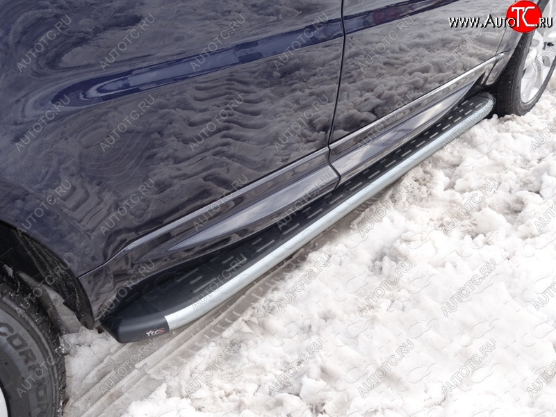 20 599 р. Пороги алюминиевые с пластиковой накладкой ТСС Тюнинг  Land Rover Range Rover Sport  2 L494 (2013-2017) дорестайлинг (серые)  с доставкой в г. Кемерово