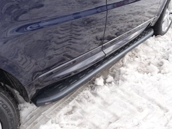 Пороги алюминиевые с пластиковой накладкой ТСС Тюнинг Land Rover Range Rover Sport  2 L494 (2013-2017) дорестайлинг (карбон черные)