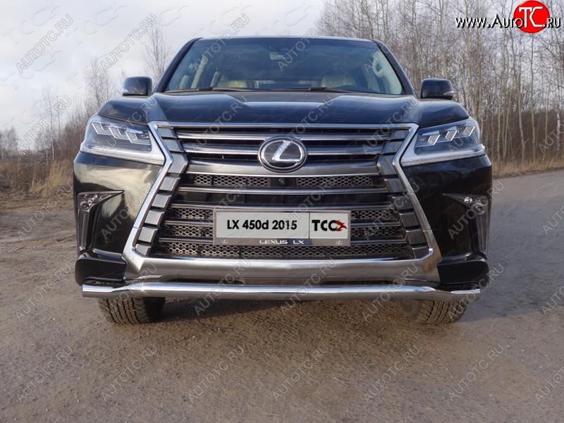 24 999 р. Защита переднего бампера нижняя d60,3 мм ТСС Тюнинг  Lexus LX450d  J200 - LX570  J200 (нержавейка)  с доставкой в г. Кемерово