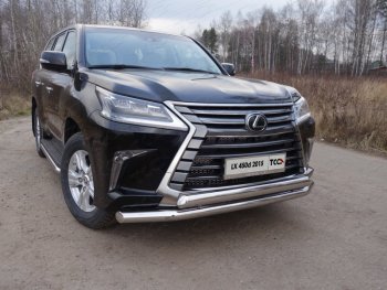 Защита передняя нижняя двойная 76,1*75 мм кроме F-Sport Тюнинг Lexus LX450d J200 2-ой рестайлинг (2015-2022) (нержавейка)